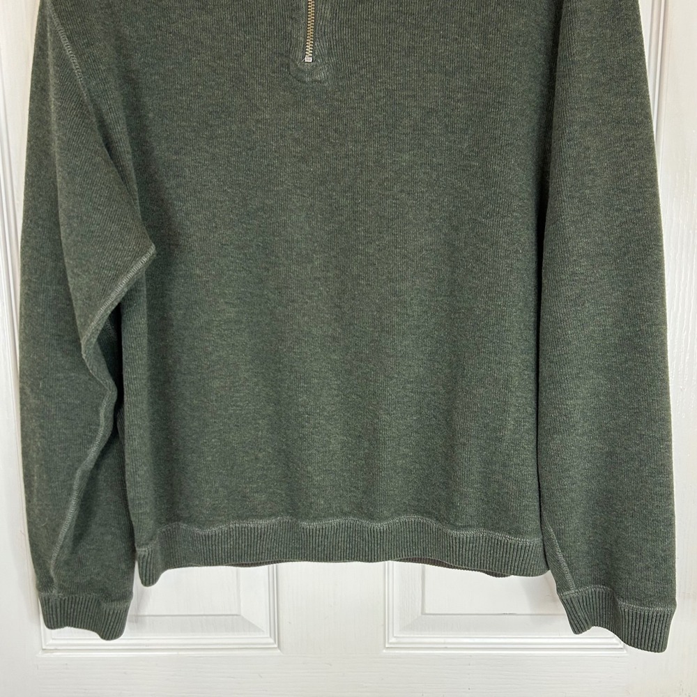 CREMIEUX Mens XL Green/Brown Reverseable 1/4 Zip Mock Neck Sweater Pullover LS - Picture 8 of 10
